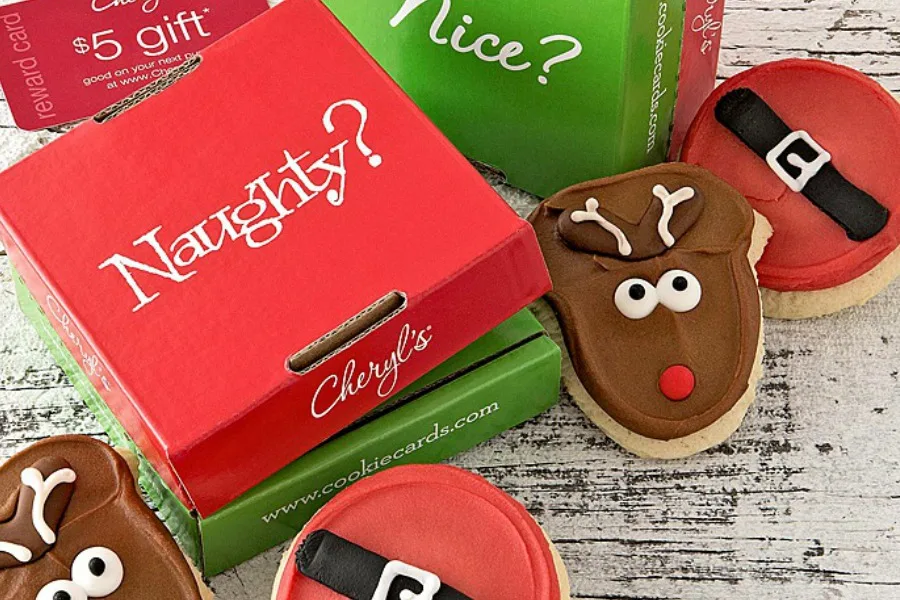 Naughty and Nice cookie cards! Fun affordable gift from Cheryl's
