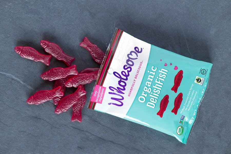Wholesome makes DelishFish and other organic candies free of gluten and artificial dyes and flavors [sponsor]
