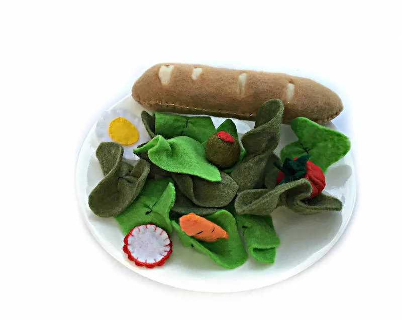 Cutest play food makers on Etsy: Salad Set by Morgan's Mercantile