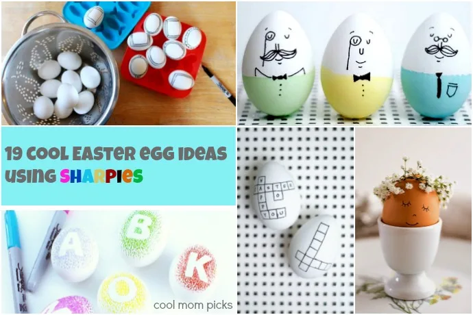19 cool, Easter egg decorating ideas all using Sharpies. So fun and easy!