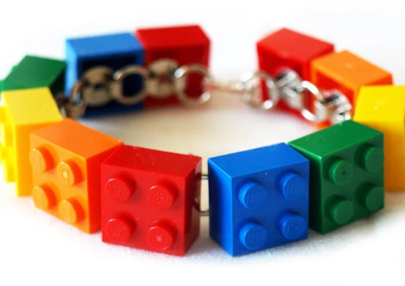 Kids' rainbow LEGO bracelet by Glamasaurus