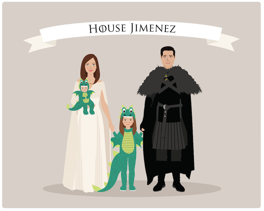 Best personalized Father's Day gifts: Personalized Game of Thrones Family Portrait by Henry James Paper Goods