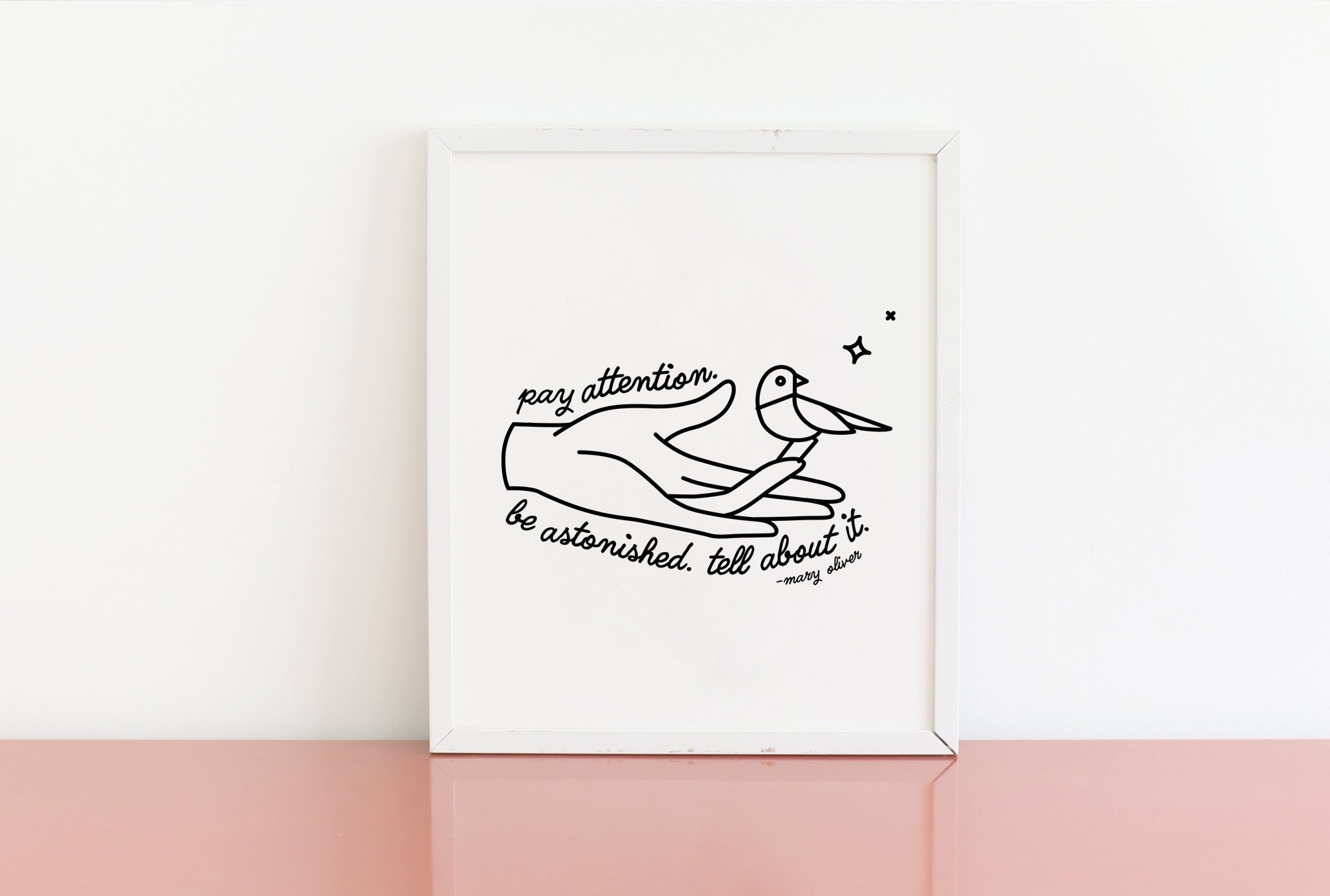 Mary Oliver inspirational art prints: Instructions for life print from Redbud Design Co.
