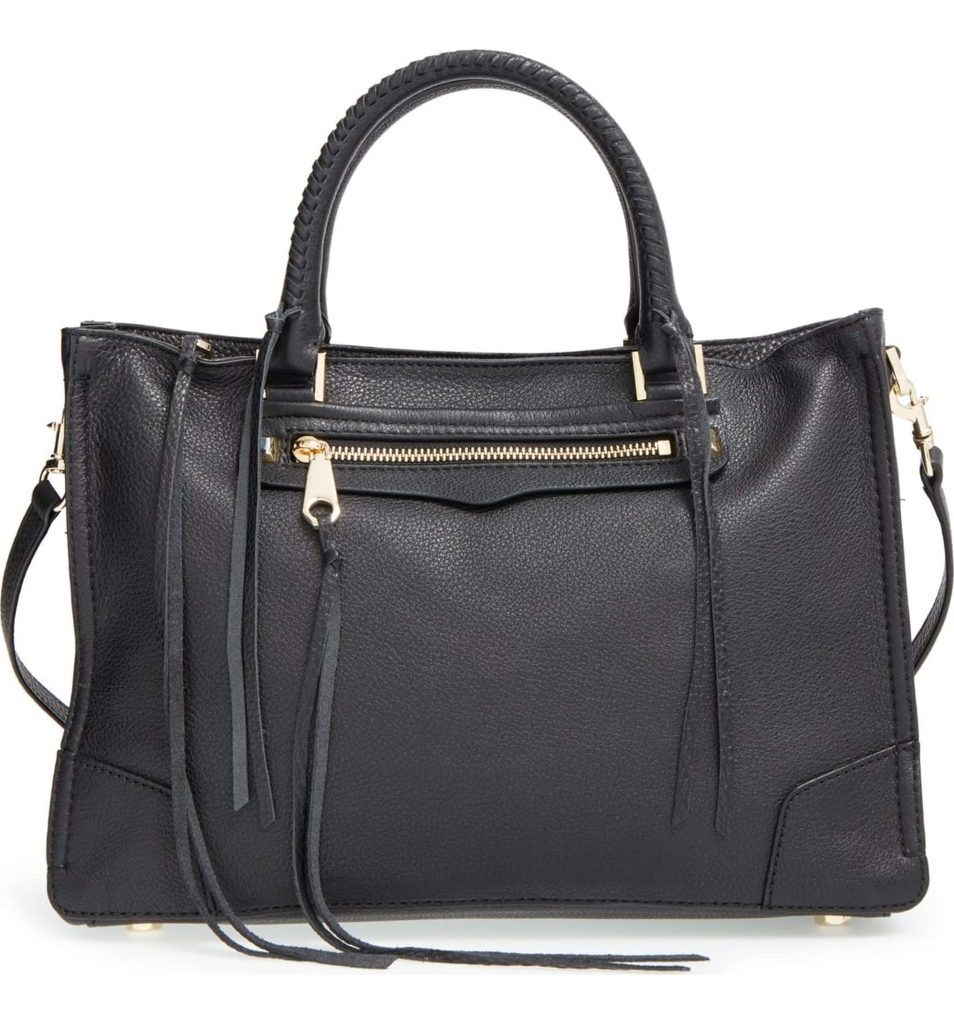 Rebecca Minkoff black leather satchel on sale at Nordstrom