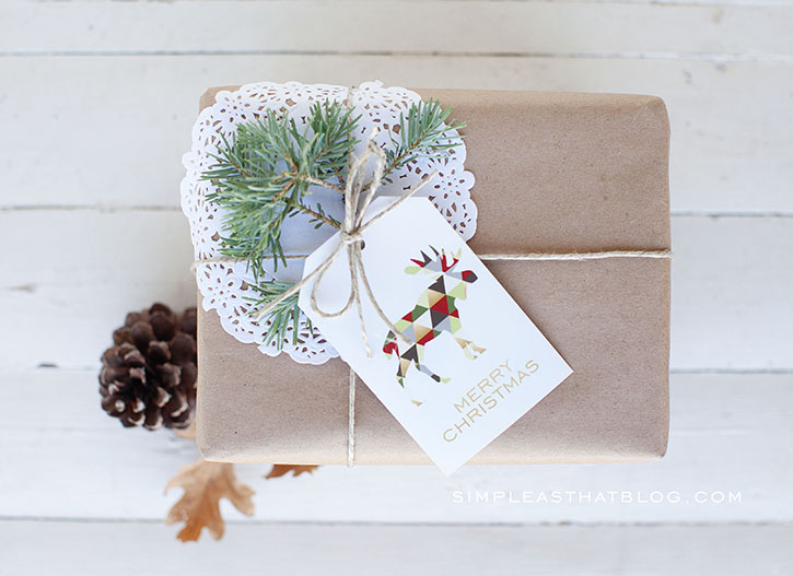 Modern triangle printable gift tags from Simple as That are fresh and cool.
