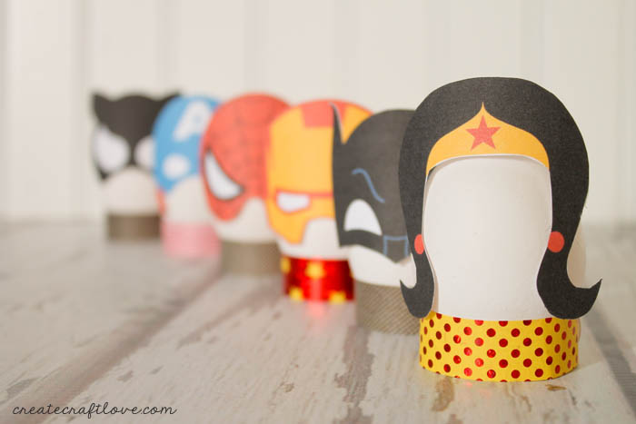 Easter egg printables: Superhero egg printables by Create Craft Love