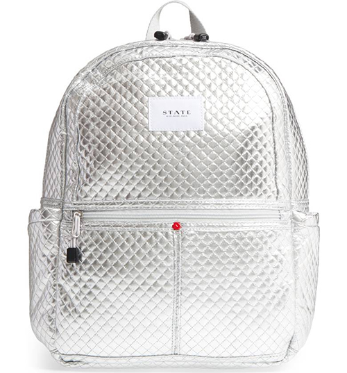 Metallic quilted backpack from STATE : Glam gifts for a female BFF