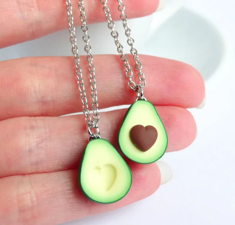 Valentine's Day friendship necklace gift ideas: Avocado Pendant by Shiny Stuff Creations