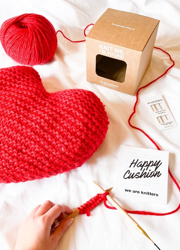 Crafty friends will love We Are Knitters heart Valentine's Day gift for friends