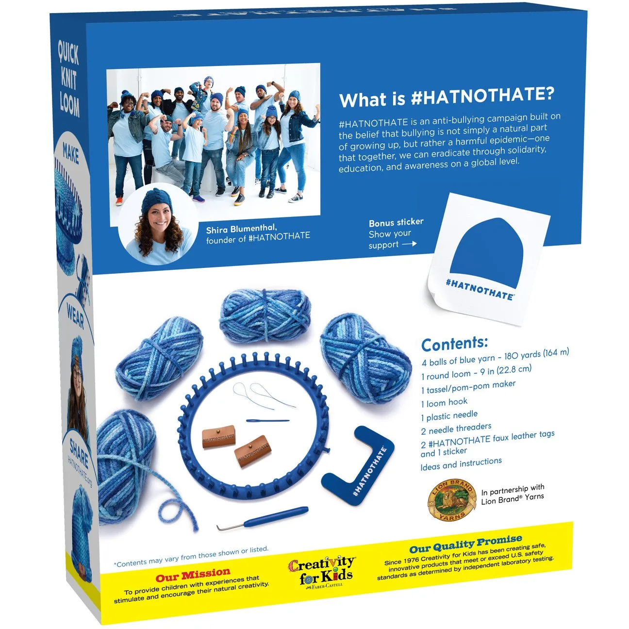 The Hat Not Hate craft box supporting the anti-bullying organization