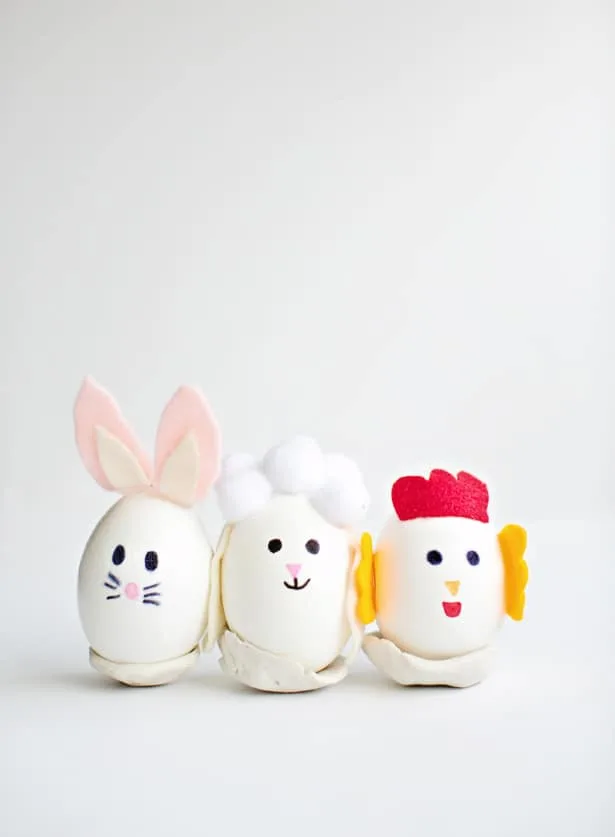 Sharpie Easter Eggs Ideas:DIY retro bouffant ladies using paints + Sharpies