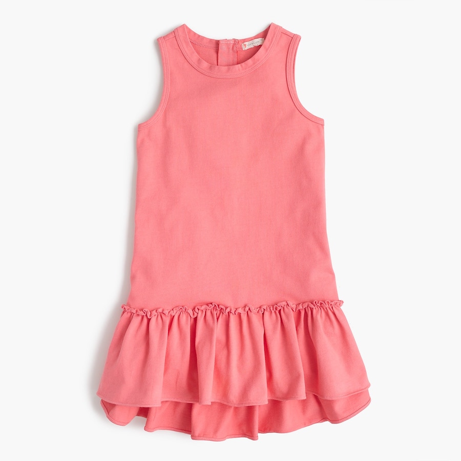 Versatile Spring dresses for kids: Coral ruffle-hem dress at J Crew