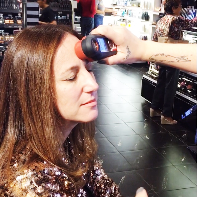 The Color IQ test at Sephora  helps identify your exact skin tone color so they can find the perfect cosmetic shades for you. Amazing!