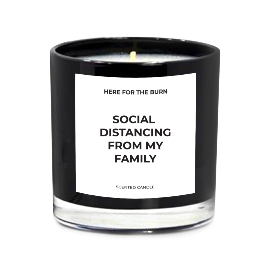 Funny candle for a cool Mother's Day gift for mom's home office, via Here for the Burn