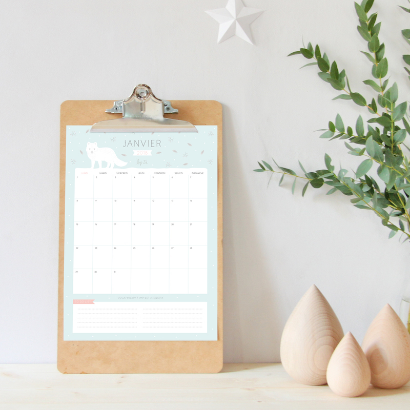 2018 printable calendars: Free Printable French Calendar by Zu