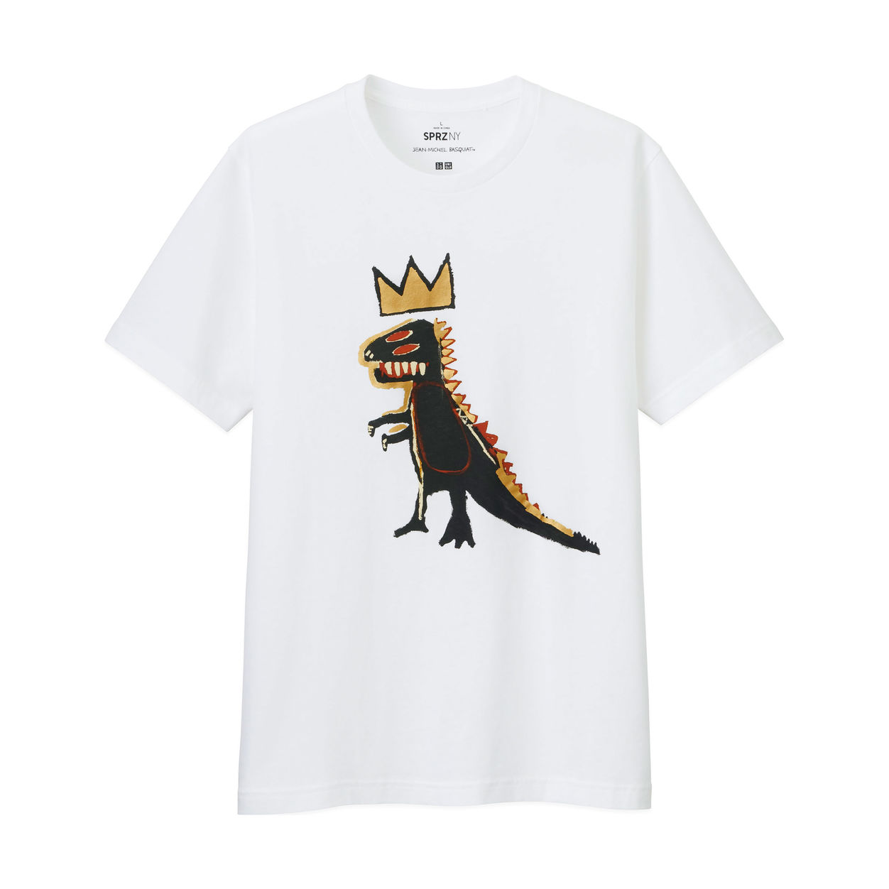 Cool gifts for tween boys (and girls): MoMA-Uniqlo Jean-Michele Basquiat gold dino tee