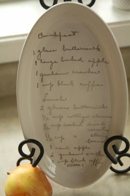 Custom seving plate from Prairie Hills Pottery from your handwriting