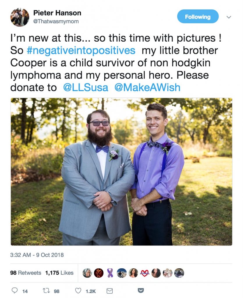 Pieter Hanson started @thatwasmymom to turn an innaccurate viral meme about him into something positive