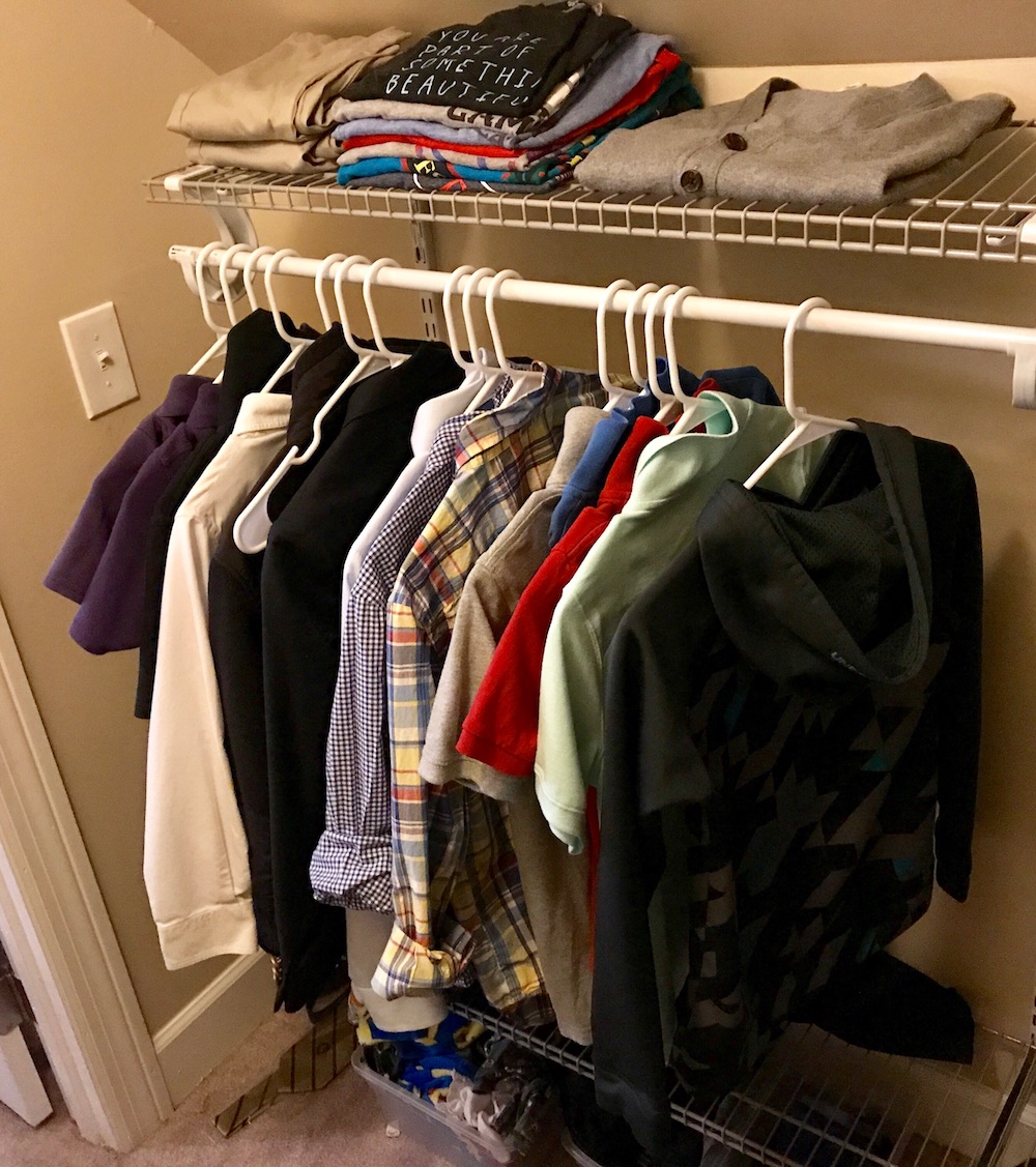 How to make a capsule wardrobe for kids: The streamlined closet, after the purge.
