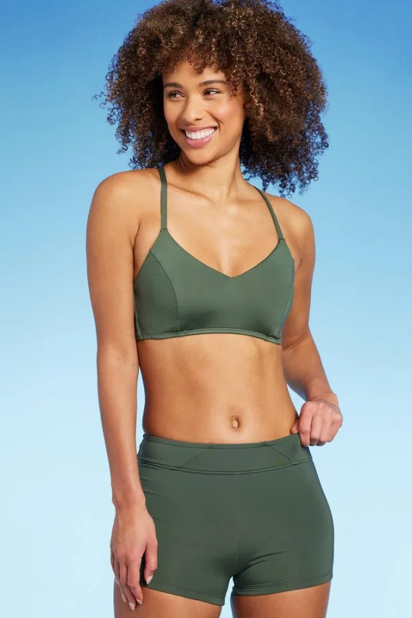Athletic two-piece swimsuits for teens: Cross-back bralette swimsuit at Target