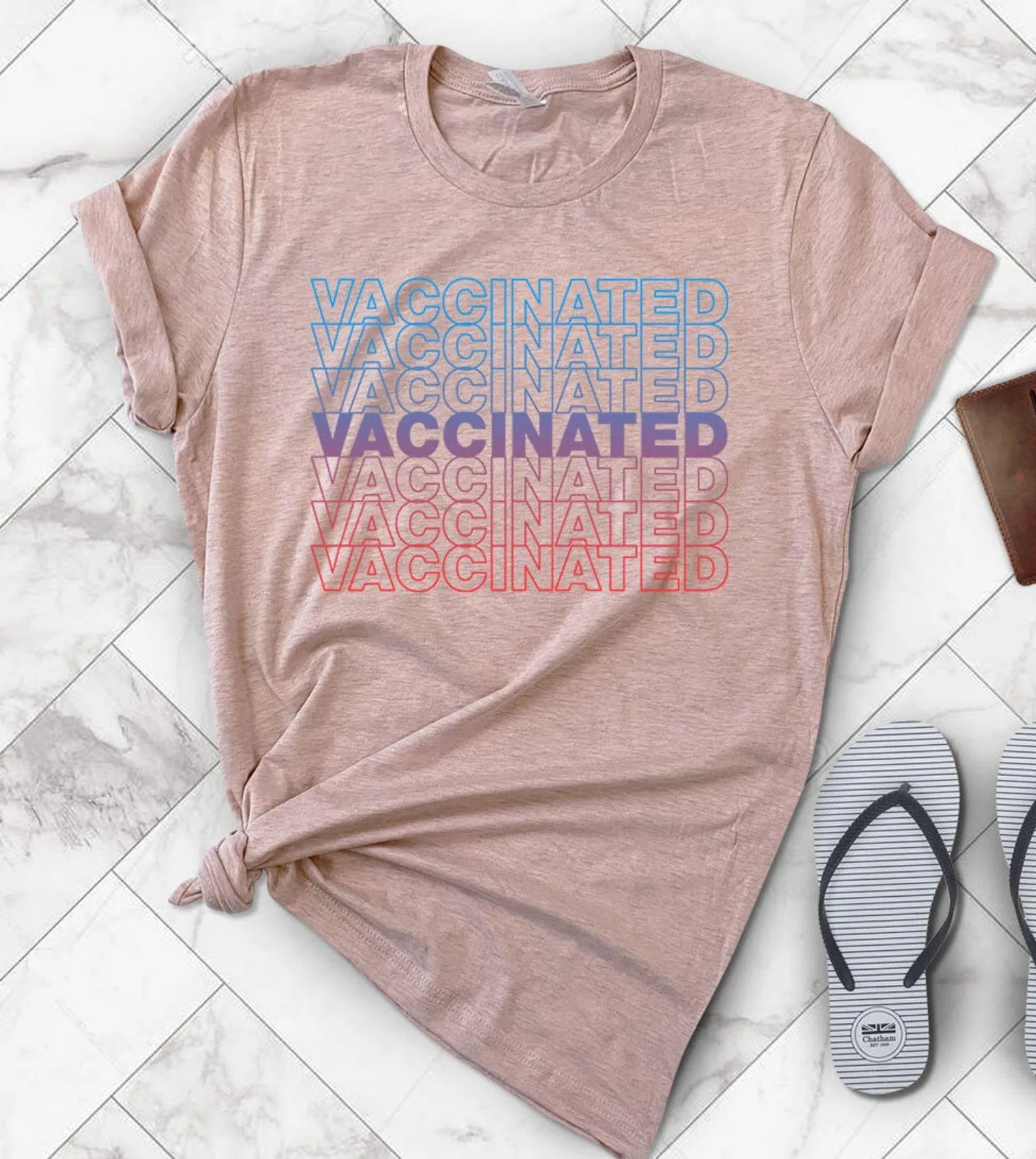 Vaccinated graphic rainbow tee
