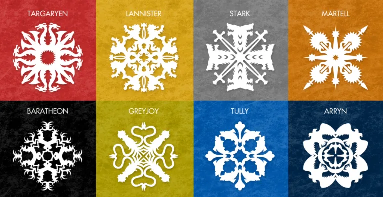 Free Game of Thrones inspired snowflake patterns