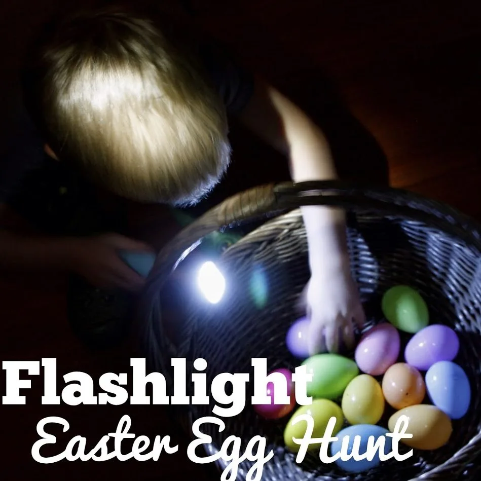 Make Easter special for kids with a flashlight Easter egg hunt as shown on We Have Aars