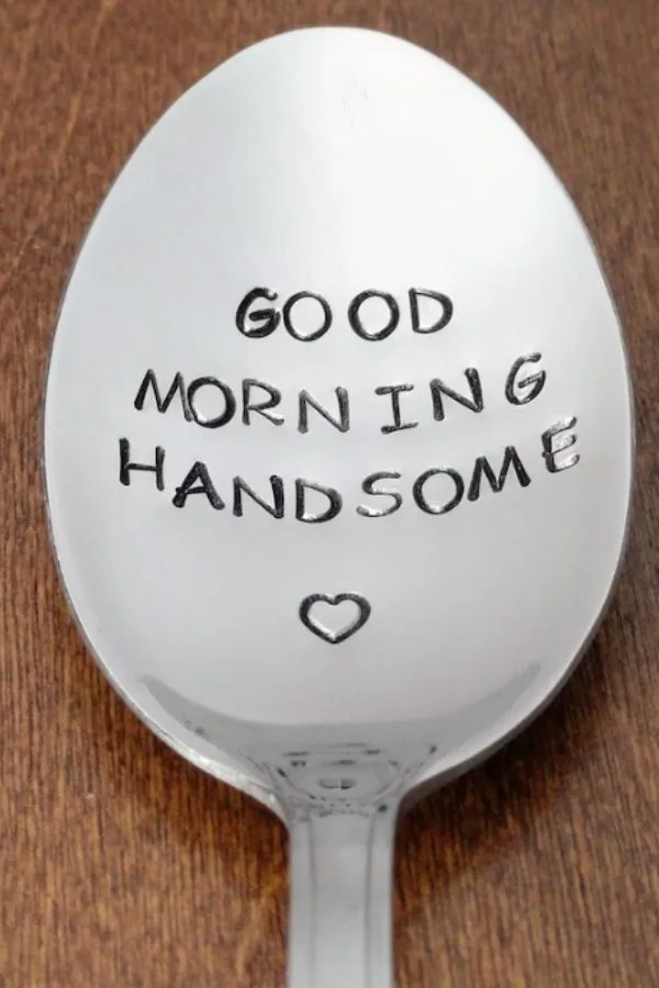 Best Valentine's Day gifts from Etsy for Adults: Good morning handsome spoon