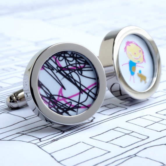 Best Father's Day jewelry and accessories: Custom kids' art cufflinks at Urban Eye