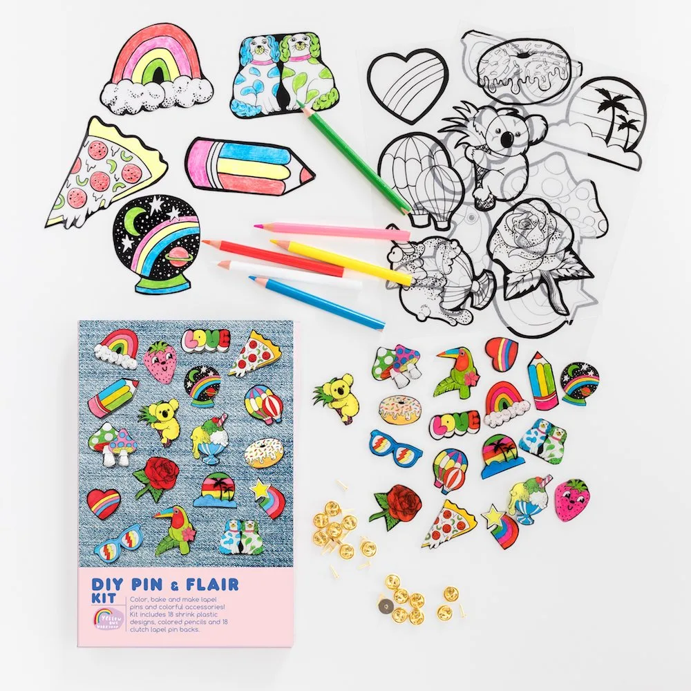 DIY pin and flair kit from Yellow Owl Workshop is a fantastic gift for crafty kids for under $15!
