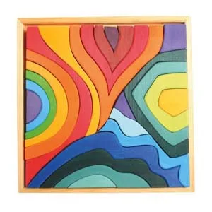 A natural wooden puzzle that let kids play with fire...and water, earth and air.
