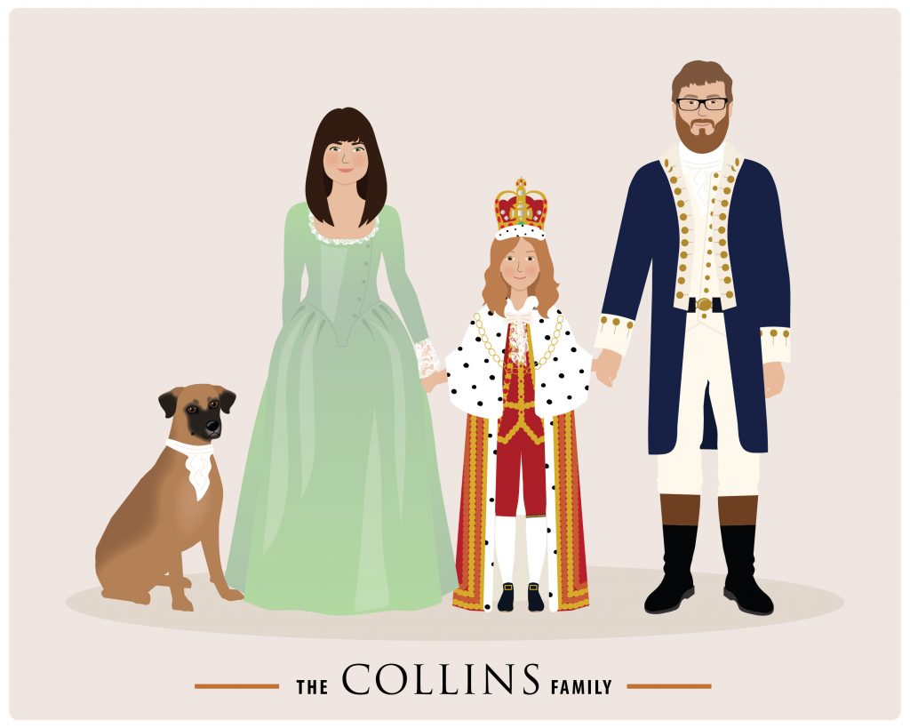 Best personalized Father's Day gifts: A custom Hamilton family portrait! From Henry James Paper Goods