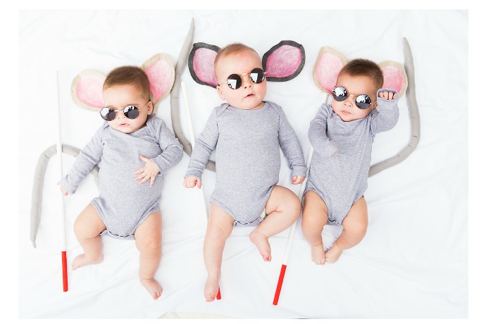 Baby Halloween costumes with onesies: Three Blind Mice Costumes by The House That Lars Built