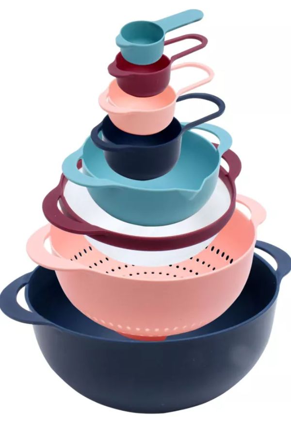 COOK WITH COLOR Nesting Bowls with Measuring Cups 8 Piece