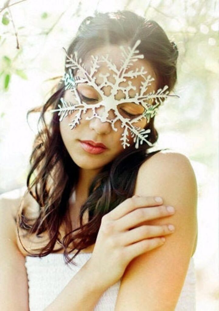 Handmade Snowflake Halloween mask by Banwell Designs on Etsy