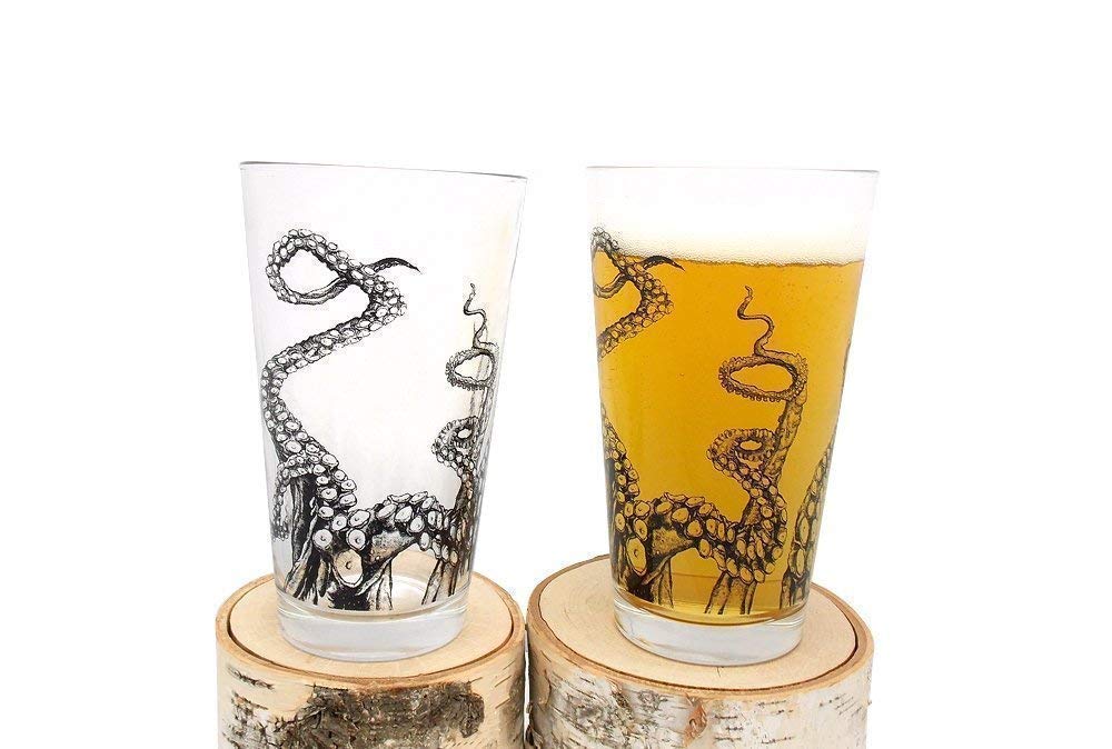 Best holiday gifts on Amazon: Handmade Whiskey Glasses or Pint Glasses from Black Lantern 