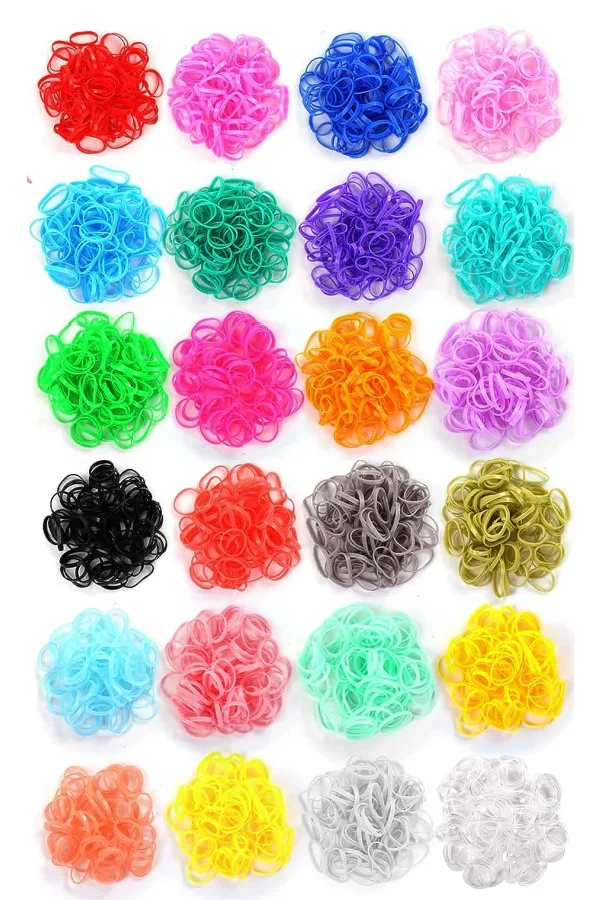 Affordable multicolor rubber band set with hair braiding tools