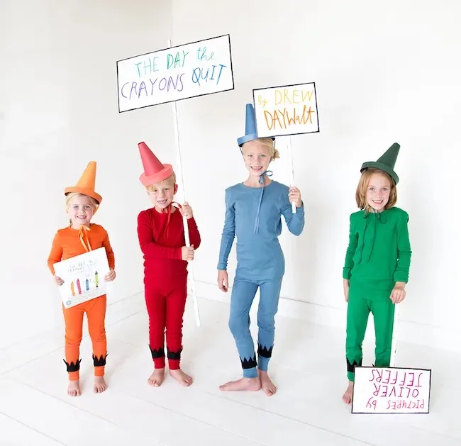 Kids' Halloween costumes made with pajamas