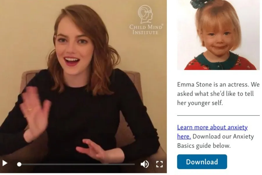 #MyYoungerSelf campaign for kids' mental health: Emma Stone talks about panic attacks.