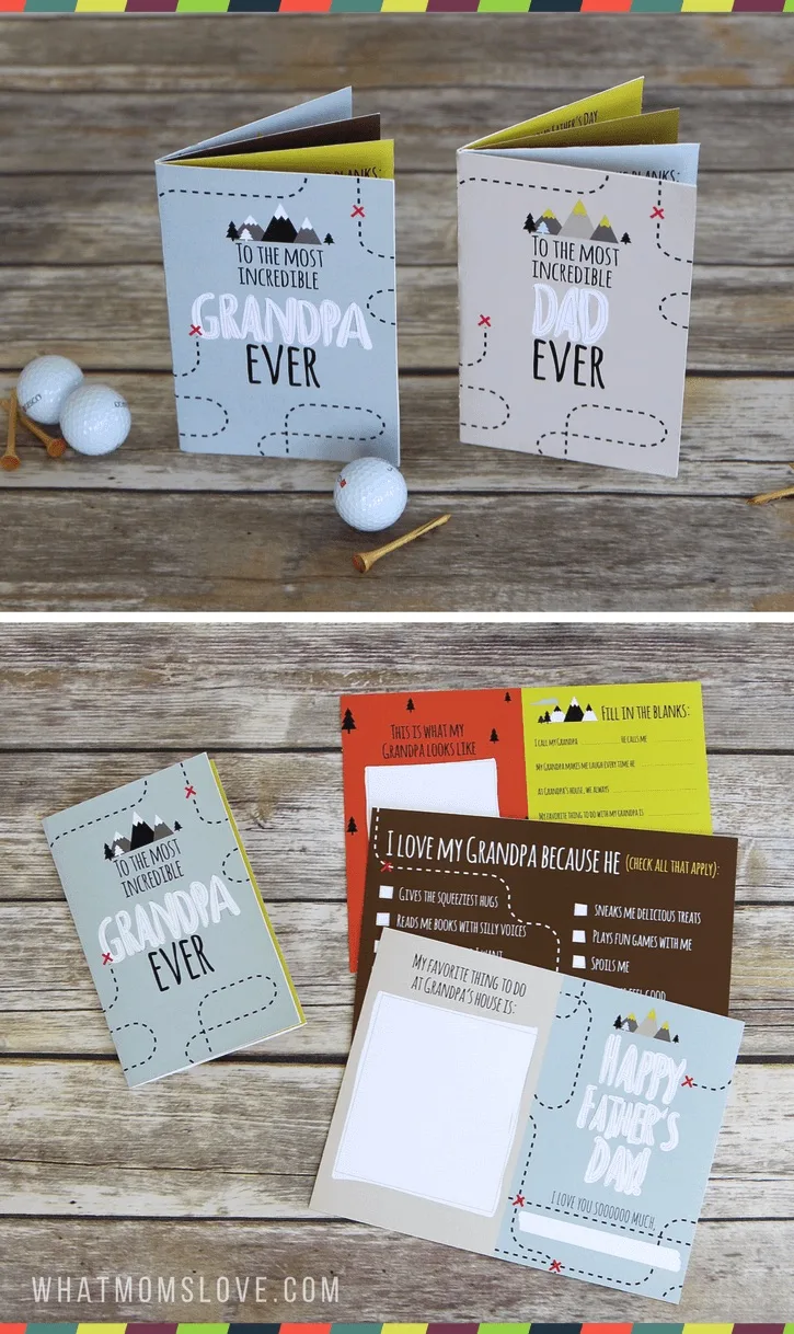 Remember dad and grandpa with these two printable Father's Day booklets from What Moms Love