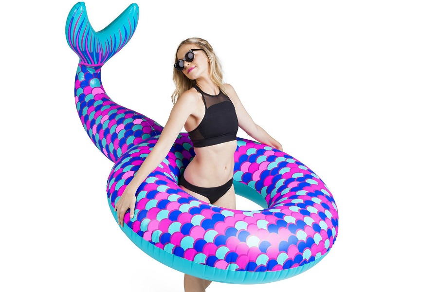 The coolest pool floats for the whole family, like this magnificent mermaid tale float by Big Mouth!
