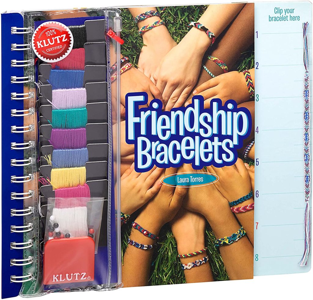 The Klutz friendship bracelet craft kit is a favorite camp care package gift, and now on sale