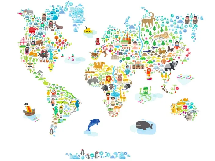 Get your push pins out and prepare to be inspired with these awesome (and highly removable) world map decals!