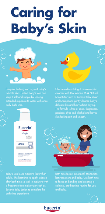 Tips for caring for baby's sensitive skin: An infographic from Eucerin | sponsor