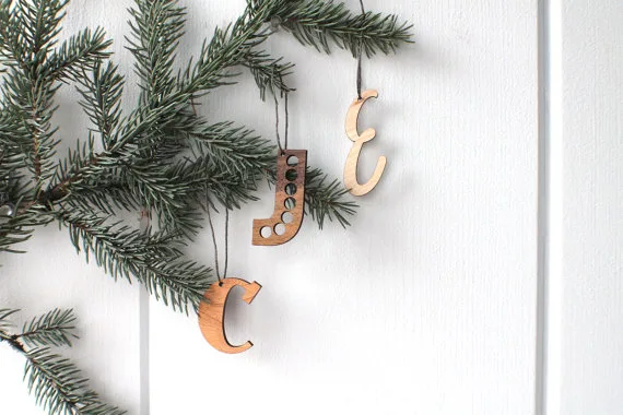 laser cut initial ornaments from havok design