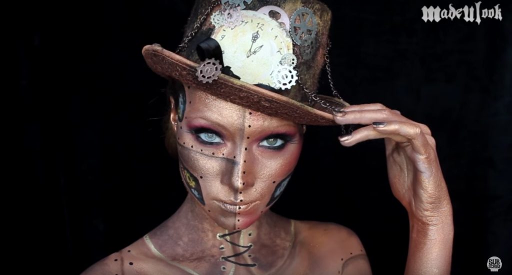 Steampunk face paint video tutorial by Madeyewlook