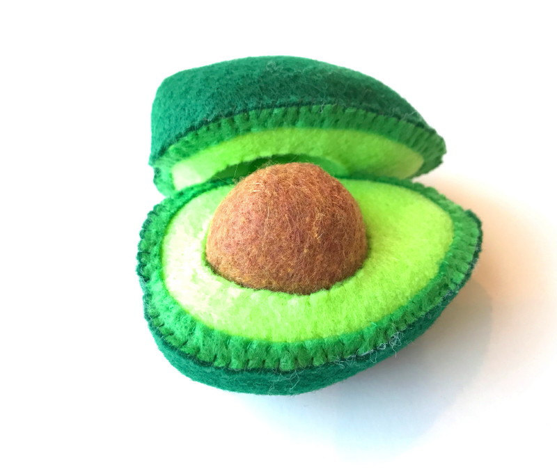 Cutest handmade play food on Etsy Avocado by Felt Food Truck