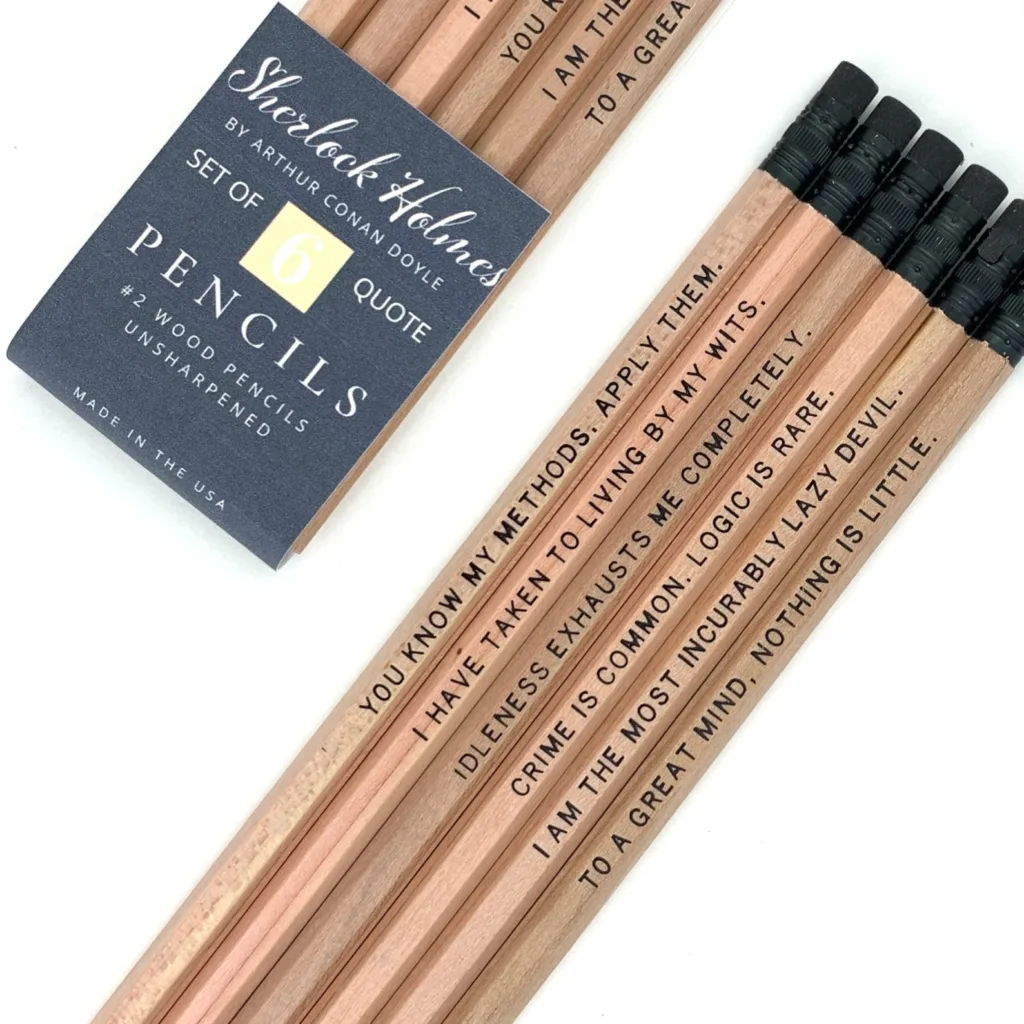 Escape Room Party Favors: Sherlock Holmes Pencils
