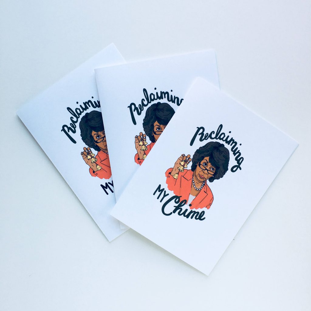 Maxine Waters Christmas Card: Reclaiming my chime. Love this!