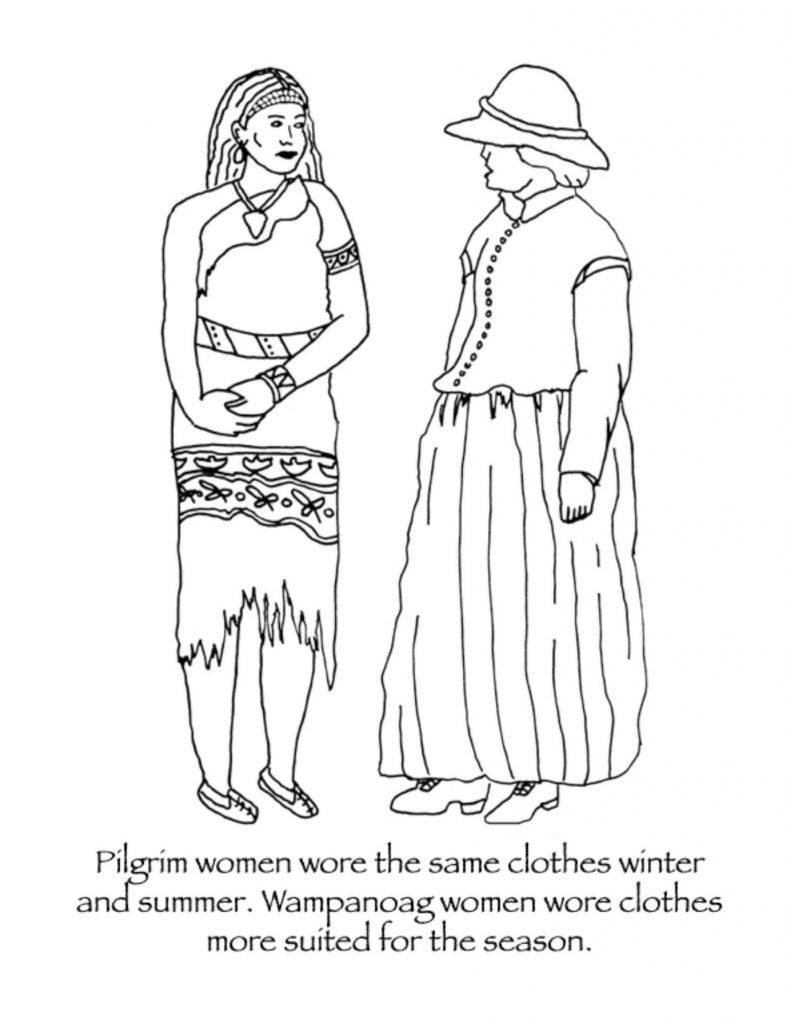 Historically accurate Thanksgiving pages: Wamonoag vs Pilgrim clothing